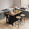 Nasitip 47.2" Black Kitchen Island with Storage and LED Lights, Dining Table with Power Outlet and Shelves - 2 of 4