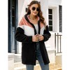 Coolmee Hooded Cardigan for Women Oversized Sweatshirt Fuzzy Fleece Blanket Hoodie Jacket with Front Button Down - 3 of 4