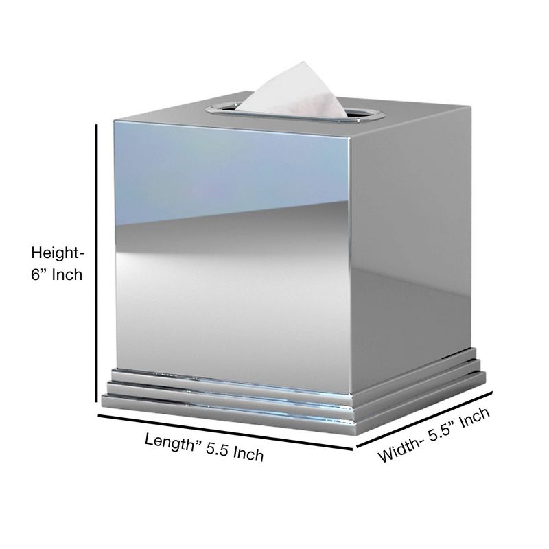 Timeless Stainless Steel Boutique Tissue Box Cover - Nu Steel, 3 of 5