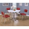 Vynxaria White and Chrome Round Dining Table - 2 of 4