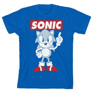 Sonic The Hedgehog Classic Olgilvie Maurice Boy's Royal Blue T-shirt- - 1 of 3