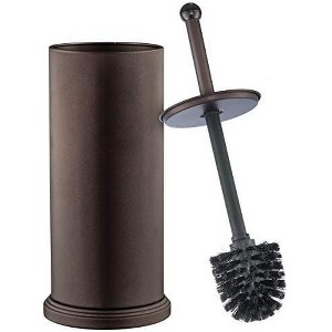 Deep Cleaning for Tall Toilets: Bronze Toilet Brush Set - Extended Reach Scrubber with Sleek, Covered Holder to Save Space - 1 of 2