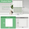Extra Long Shower Curtain, 84 Inch Farmhouse Striped Tassel, Sage Green, 72x84, Tall Textured Cloth with Hook - 3 of 4
