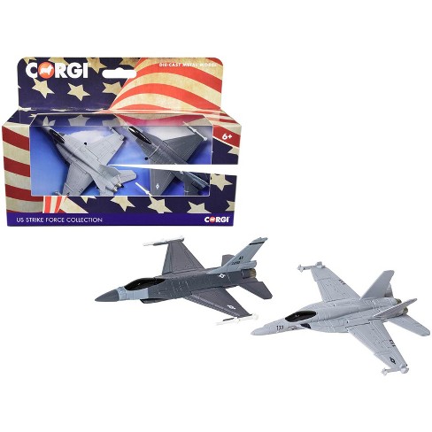 General Dynamics F 16 Fighting Falcon Mcdonnell Douglas F a 18 Super Hornet Aircraft Set Of 2 Pcs Diecast Models By Corgi Target