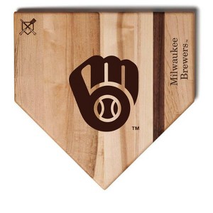 MLB 12-Inch Wooden Home Plate Cutting Board, Milwaukee Brewers - 1 of 2
