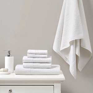 KWPZQEB 6 Piece Premium Towel set, 100% Cotton towels for Bathroom, Soft and Absorbent, 2 Bath Towels, 2 Hand Towels & 2 Washcloths - 1 of 4