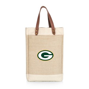 NFL Green Bay Packers Pinot Jute Insulated Wine Bag - Beige - 1 of 4