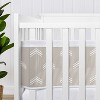 Sweet Jojo Designs Gender Neutral Unisex BreathableBaby Breathable Mesh Crib Liner Boho Fringe Linen Taupe and Ivory - 3 of 4