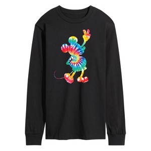 Men's - Disney - Mickey Mouse Tie Dye Silhouette Long Sleeve Graphic T-Shirt - 1 of 4