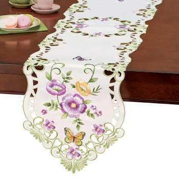 Collections Etc Butterfly Florets Table Topper