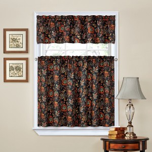 Waverly Navarra Antique 100% Polyester Jacquard Weave Tier & Valance Set - 1 of 1