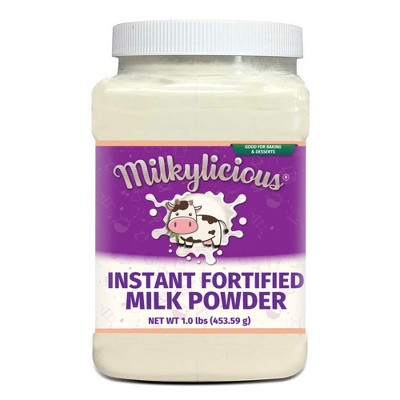 MILKYLICIOUS Instant Fortified Non-Fat Dry Milk Powder PACK of 1 - 16 Oz