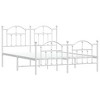 vidaXL White Full Metal Bed Frame with Headboard & Slats, No Mattress, Easy Assembly - 2 of 4