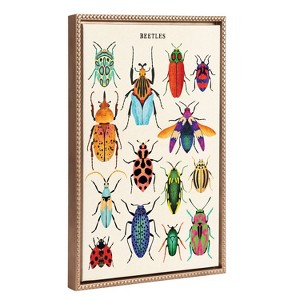 18"x24" Sylvie Beaded Beetles Framed Canvas by Tania Garcia: Whimsical Wall Art - Kate & Laurel All Things Decor - 1 of 4