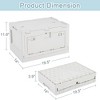 VECELO Collapsible Storage Bins with Lids, 55 Qt Large Foldable Plastic Box with Handles, Folding Camping Box with 2 Side Doors, White - 3 of 4