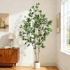 Artificial Ficus Tree Indoor, Faux Silk Plant with Wood Trunk, Lifelike Fruits, Planter & Moss for Home Office Decor - 3 of 4