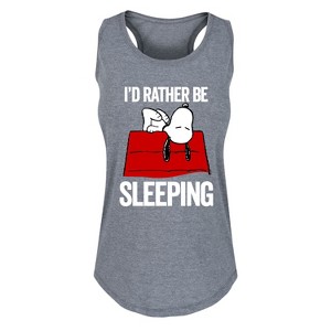 Women's - Peanuts - Lazy Snoopy Graphic Racerback Tank - 1 of 4