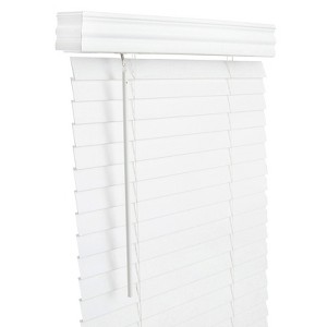 Living Accents Faux Wood 2 in. Blinds 60 in. W X 60 in. H White Cordless - 1 of 1