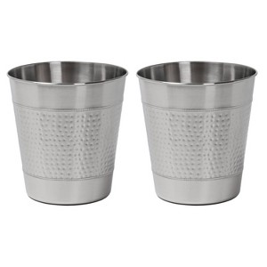 happimess Riley Modern Classic Hammered Steel Accent 2-Gallon Wastebasket - 1 of 4