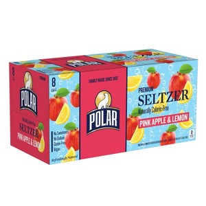 Polar Pink Apple and Lemon Seltzer Water - 8pk/12 fl oz Cans - 1 of 3
