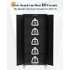 Storage Metal Cabinet 71" with Doors and 4 Shelves Adjustable Adjustable Feet and Lock Tall Storage Cabinet - 3 of 4