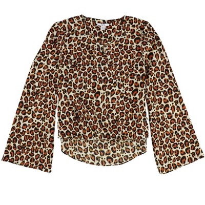 bar III Womens Bell-Sleeve Pullover Blouse, Brown, Medium