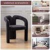 Gulches Set of 2 Contemporary Velvet Accent Dining Chairs - Black Velvet Barrel Chairs with Curved Back & Elephant Feet, Welded Steel Frame - 4 of 4