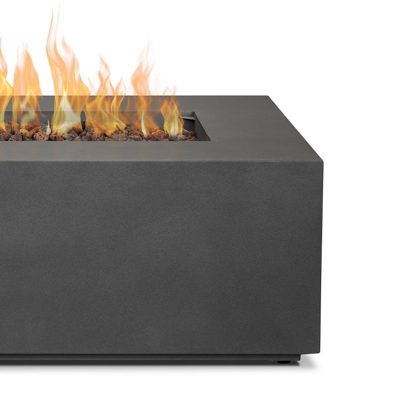Aegean Small Rectangle Fire Table with NG Conversion Weather Slate - Real Flame, 6 of 13