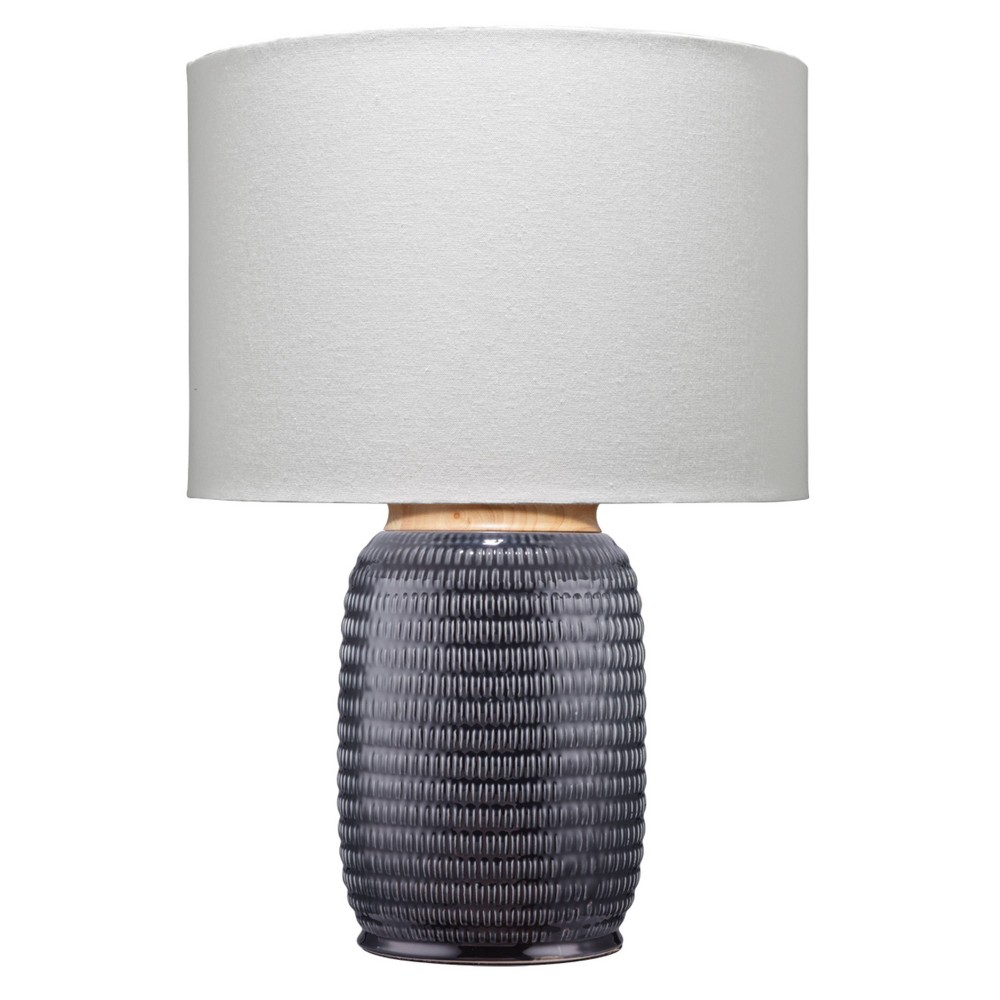 Photos - Floodlight / Street Light Graham Ceramic Table Lamp Blue - Splendor Home: Artisan Glazed, Linen Shade, UL Listed, 3-Way Switch