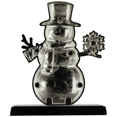 Festive Snowman Metal and Plastic Christmas Stocking Holder