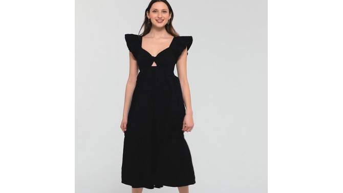 Women's Flutter Short Sleeve Midi A-Line Dress - Universal Thread™, 5 of 12, play video