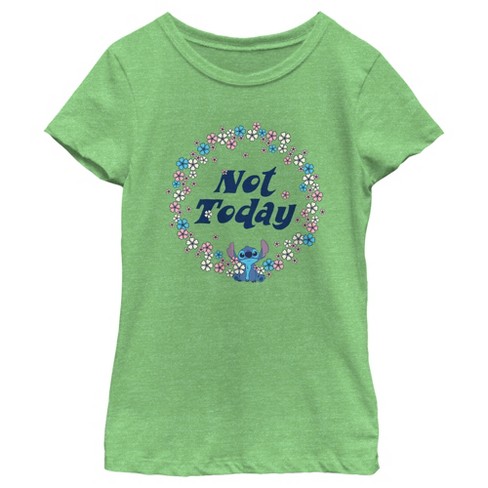 Girl's Lilo & Stitch I Don't Do Mornings Stitch Distressed T-Shirt