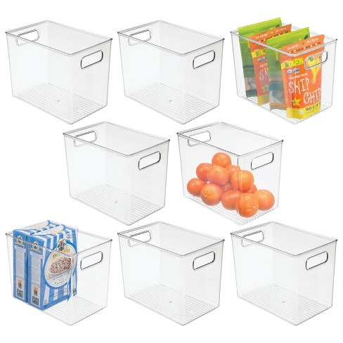 Gourmet Home Products Plastic Food Storage Container Bin with Lid and Handle for Kitchen, Pantry, Cabinet, Fridge, Freezer - Organizer for Snacks, Produce, Vegetables