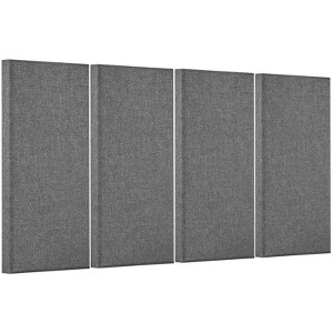 VEVOR 4 PCS Acoustic Panels, 2 inch Thick 23.6 x 11.8 inch Fiberglass Sound Absorbing Panels, Self-adhesive Soundproof Wall Boards, Gray - 1 of 4