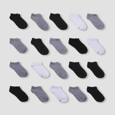 Hanes Boys' 20pk No Show Athletic Socks - Colors May Vary L : Target