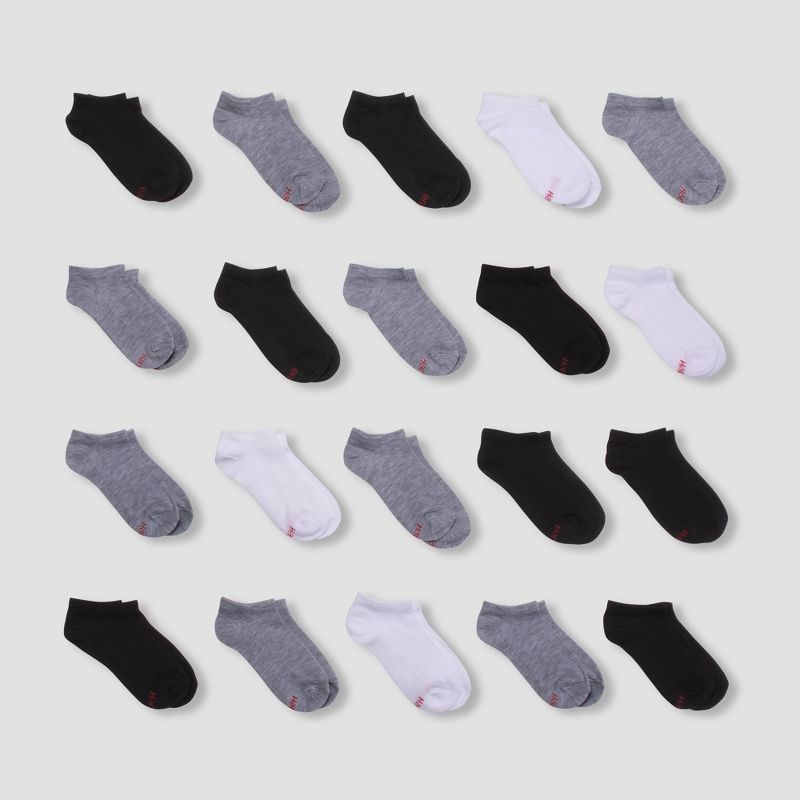 Hanes Boys' 20pk No Show Athletic Socks - Colors May Vary, 1 of 8