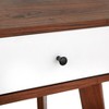 Cassie Writing Desk White/Walnut - Buylateral: Modern Mid-Century Style, Laminate Surface, Wood Frame, 31"H x 47.3"W - image 4 of 4