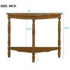 Sapphtopaz 42" Retro Circular Curved Half-Moon Console Table with Cloud Design Top & Open Shelf, 3-Conical-Leg Entryway Table, Wood Sofa Table - 4 of 4