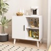 HDZNVF Sideboard Buffet Kitchen Storage Cabinet, Accent Cabinet with Solid Wood Feet, White - 3 of 4