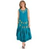 Collections Etc Embroidered Gold Butterfly Border Easy Fir Sleeveless Dress - 3 of 4