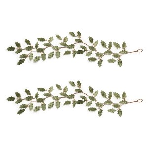 Glittered Holly Leaf Garland (Set of 2) - 1 of 3