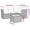 vidaXL Garden Sofa Set Brown and cream white - 3 of 4