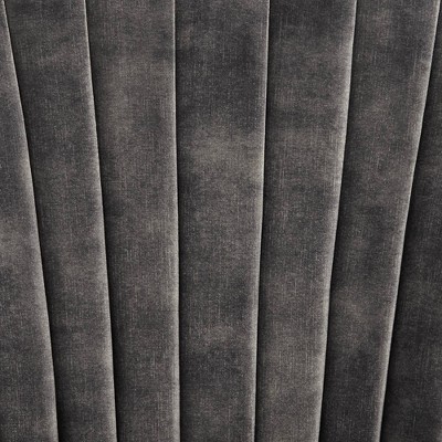 Charcoal Gray Velvet Handcrafted Accent Chair with Lumbar Pillow