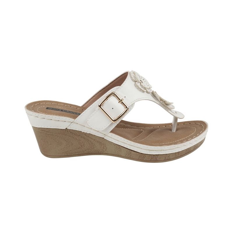 GC Shoes Narbone Flower Comfort Slide Wedge Sandals, 2 of 6