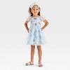 Toddler Girls' Bluey Floral Tulle Dress - Light Blue - 3 of 3