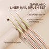 Saviland Pro Micro-Liner Brush System - 5PC Zero-Split Kolinsky for Gel Artistry Long Lines & Micro-Details (Size: 5 Count) - 3 of 4