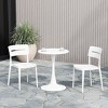 WestinTrends Playa 3-Piece Outdoor Round Metal Patio Dining Table Set With Stackable Patio Chairs - 2 of 4