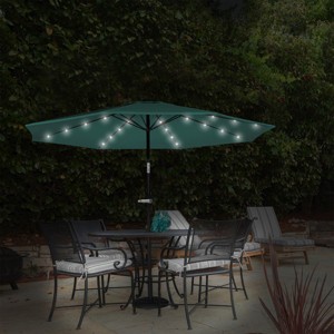 Patio Umbrella with Lights - 10 ft Outdoor Sun Shade Canopy with 32 Solar LEDs - UV 30+ Protection by Nature Spring - 1 of 4