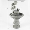 LuxenHome 33” Resin Cherub Angel Bird Bath Outdoor Water Fountain with Cascading Water Flow Gray - 4 of 4