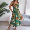Clearlove Womens Summer Floral Maxi Dresses Sleeveless Smocked Spaghetti Strap A Line Flowy Beach Long Desses - 4 of 4